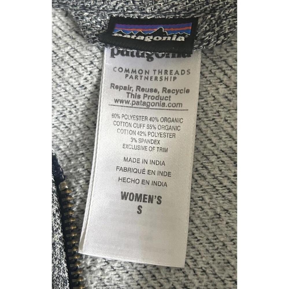 Patagonia Gray Full-Zip Hoodie Sweatshirt, Womens size small. - Picture 7 of 7